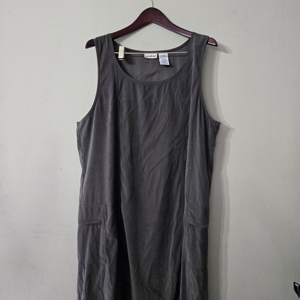 WHITE STAG Forest Night GREEN COTTAGECORE DRESS, SIZE XL‎ Zippered Pockets